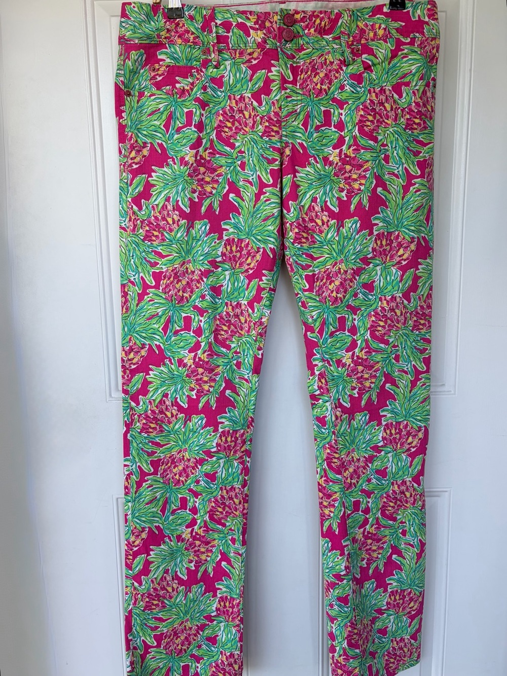 •LILLY PULITZER• Worth Straight Jeans in Orchid Pink Spike the Punch - Size 12